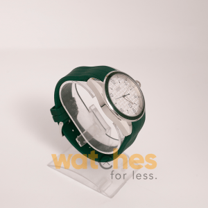 Hugo Boss Men’s Quartz Green Silicone Strap Silver Dial 46mm Watch 15134539