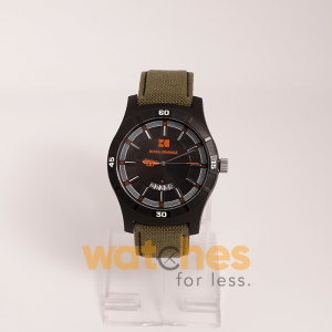 Hugo Boss Men’s Quartz Green Nylon Strap Black Dial 44mm Watch 1512533