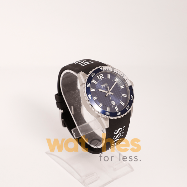 Hugo Boss Men’s Quartz Black Silicone Strap Blue Dial 45mm Watch 1512887