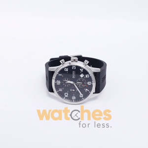 Hugo Boss Men’s Quartz Black Silicone Strap Black Dial 44mm Watch 1512632/9