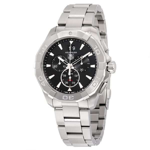 Tag Heuer Aquaracer Men’s Quartz Swiss Made Silver Stainless Steel Black Dial 43mm Watch CAY1110.BA0927 UAE DUBAI AJMAN SHARJAH ABU DHABI RAS AL KHAIMA UMM UL QUWAIN ALAIN FUJAIRAH