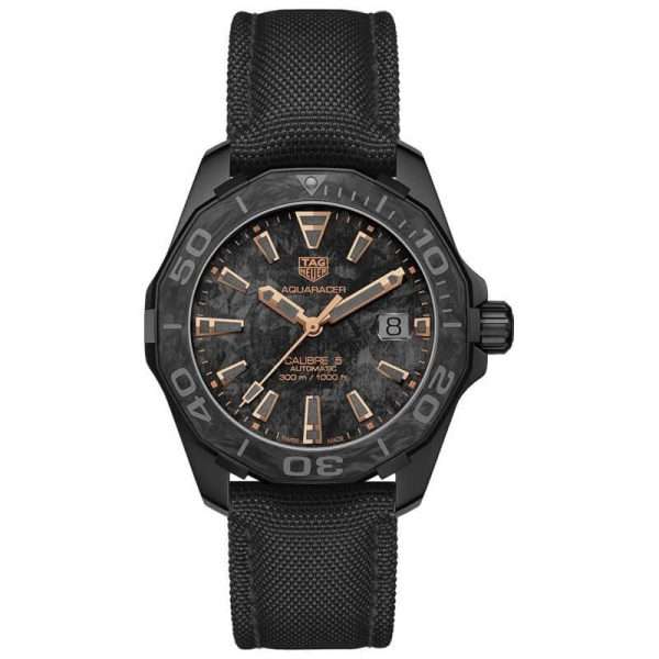 Tag Heuer Aquaracer Men’s Automatic Swiss Made Black Nylon Strap Carbon Dial 41mm Watch WBD218A.FC6445 UAE DUBAI AJMAN SHARJAH ABU DHABI RAS AL KHAIMA UMM UL QUWAIN ALAIN FUJAIRAH