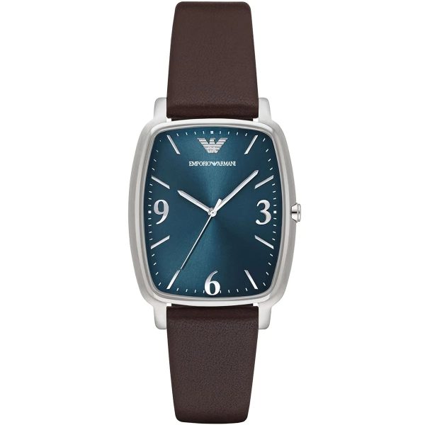 Emporio Armani Men’s Quartz Leather Strap Blue Dial 37mm Watch AR2491