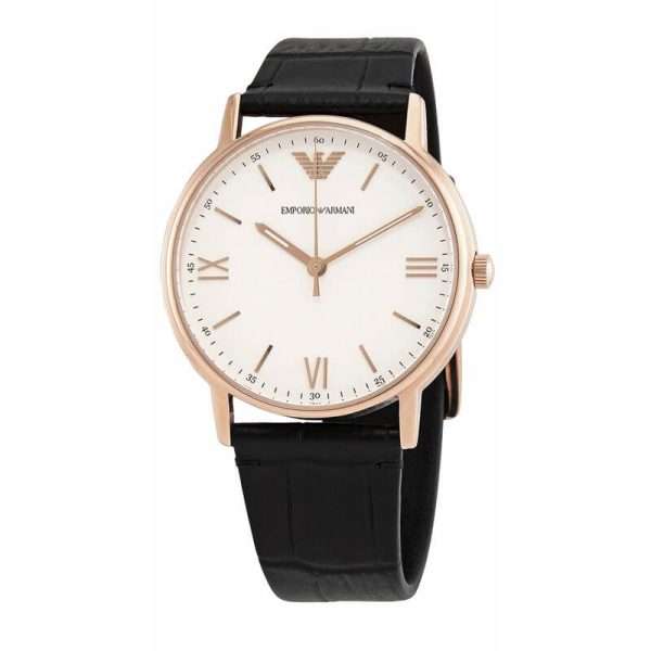 Emporio Armani Unisex Quartz Leather Strap White Dial 41mm Watch AR80015 UAE DUBAI AJMAN SHARJAH ABU DHABI RAS AL KHAIMA UMM UL QUWAIN ALAIN FUJAIRAH