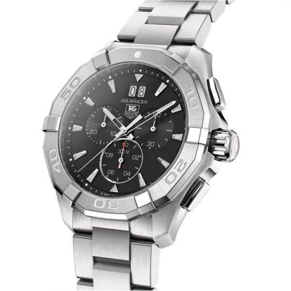 Tag Heuer Aquaracer Men’s Quartz Swiss Made Silver Stainless Steel Black Dial 43mm Watch CAY1110.BA0927 UAE DUBAI AJMAN SHARJAH ABU DHABI RAS AL KHAIMA UMM UL QUWAIN ALAIN FUJAIRAH