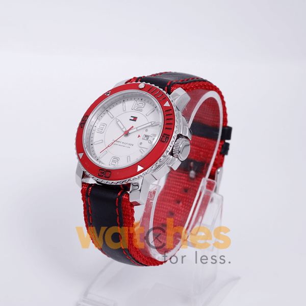 Tommy Hilfiger Men’s Quartz Black Red Nylone Strap White Dial 43mm Watch TH701140768 UAE DUBAI AJMAN SHARJAH ABU DHABI RAS AL KHAIMA UMM UL QUWAIN ALAIN FUJAIRAH