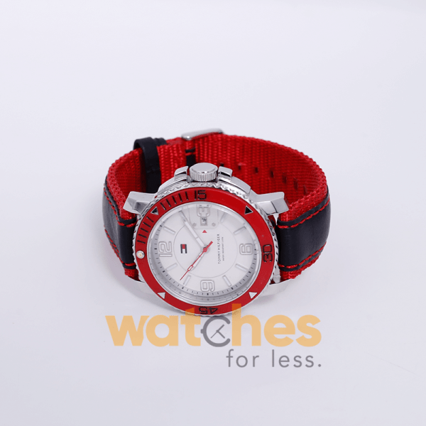 Tommy Hilfiger Men’s Quartz Black Red Nylone Strap White Dial 43mm Watch TH701140768 UAE DUBAI AJMAN SHARJAH ABU DHABI RAS AL KHAIMA UMM UL QUWAIN ALAIN FUJAIRAH