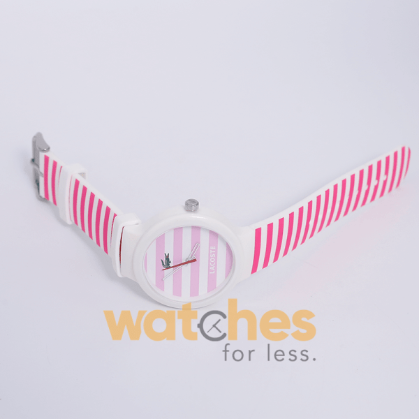 Lacoste Kids Quartz Pink White Silicone Strap Pink White Dial 40mm Watch 2020001 UAE DUBAI AJMAN SHARJAH ABU DHABI RAS AL KHAIMA UMM UL QUWAIN ALAIN FUJAIRAH