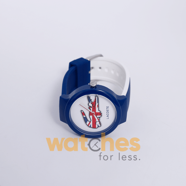 Lacoste Kids Quartz Blue White Silicone Strap White Dial 40mm Watch 2020072 UAE DUBAI AJMAN SHARJAH ABU DHABI RAS AL KHAIMA UMM UL QUWAIN ALAIN FUJAIRAH