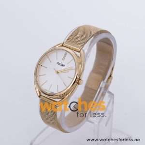 Pulsar Women’s Quartz Gold Stainless Steel Silver Sunray Dial 34mm Watch PG2038X9