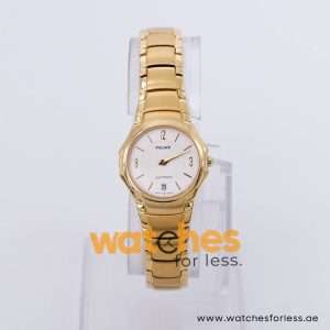 Pulsar Women’s Quartz Gold Stainless Steel Silver White Dial 25mm Watch PYA188X1