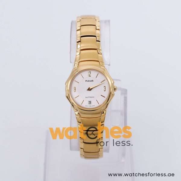 Pulsar Women’s Quartz Gold Stainless Steel White Dial 24mm Watch PYA184X1