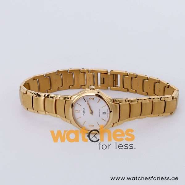 Pulsar Women’s Quartz Gold Stainless Steel White Dial 24mm Watch PYA184X1