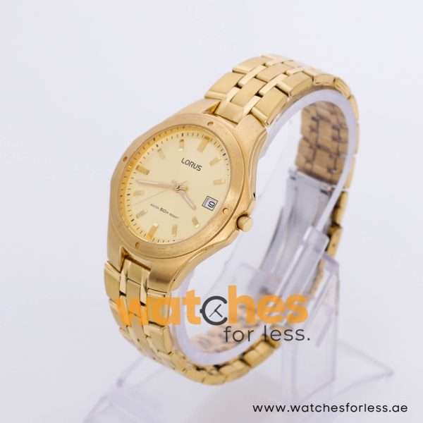 Lorus Men’s Quartz Gold Stainless Steel Gold Dial 39mm Watch RXN04DX9