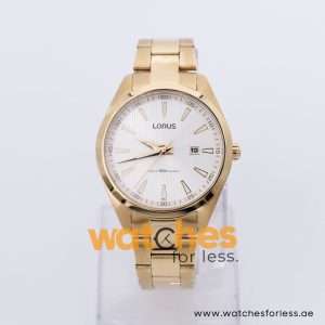Lorus Men’s Quartz Gold Stainless Steel Silver White Dial 42mm Watch RH950GX9