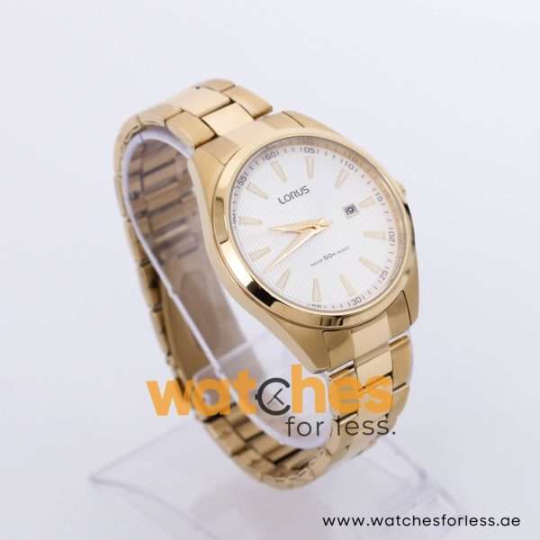 Lorus Men’s Quartz Gold Stainless Steel Silver White Dial 42mm Watch RH950GX9