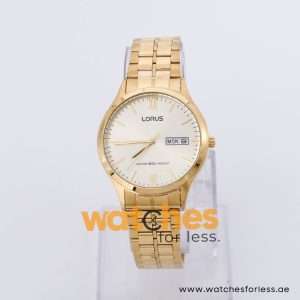 Lorus Men’s Quartz Gold Stainless Steel Gold Dial 37mm Watch RR45X