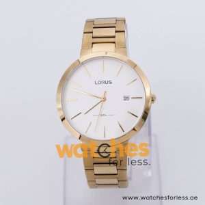 Lorus Men’s Quartz Gold Stainless Steel White Dial 42mm Watch RS988CX9