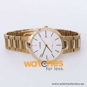 Lorus Men’s Quartz Gold Stainless Steel White Dial 42mm Watch RS988CX9