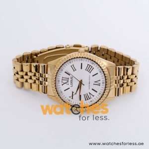 Lorus Men’s Quartz Gold Stainless Steel Silver Sunray Dial 38mm Watch RG28JX9