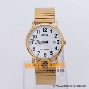 Lorus Men’s Quartz Gold Stainless Steel White Dial 38mm Watch RG860CX9