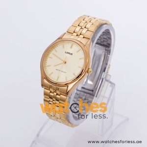 Lorus Men’s Quartz Gold Stainless Steel Gold Dial 35mm Watch RRS34JX9
