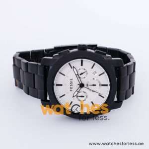 Fossil Men’s Quartz Black Stainless Steel White Dial 45mm Watch FS4616