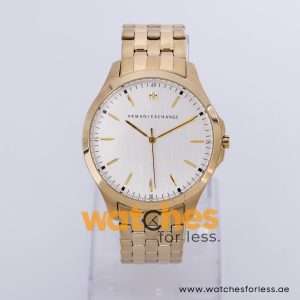 Armani Exchange Men’s Quartz Gold Stainless Steel Silver Dial 46mm Watch AX2169