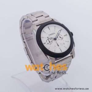Fossil Men’s Quartz Silver Stainless Steel White Dial 45mm Watch FS4616
