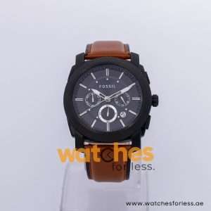 Fossil Men’s Quartz Brown Leather Strap Black Dial 45mm Watch FS4616/4