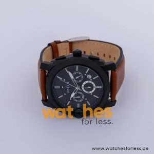 Fossil Men’s Quartz Brown Leather Strap Black Dial 45mm Watch FS4616/4