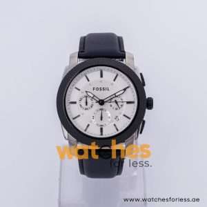 Fossil Men’s Quartz Black Leather Strap White Dial 45mm Watch FS4616/5