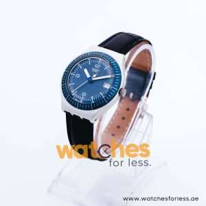 Swatch Men’s Swiss Made Black Leather Strap Blue Dial 37mm Watch YGS4013AG/2 UAE DUBAI AJMAN SHARJAH ABU DHABI RAS AL KHAIMA UMM UL QUWAIN ALAIN FUJAIRAH