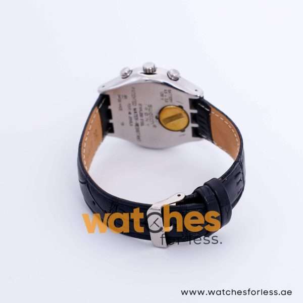 Swatch Men’s Swiss Made Quartz Black Leather Strap Silver Dial 40mm Watch YCS460 UAE DUBAI AJMAN SHARJAH ABU DHABI RAS AL KHAIMA UMM UL QUWAIN ALAIN FUJAIRAH