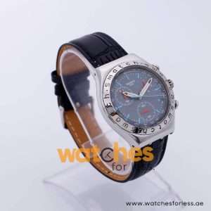 Swatch Men’s Swiss Made Black Leather Strap Light Blue Dial 40mm Watch YCS236 UAE DUBAI AJMAN SHARJAH ABU DHABI RAS AL KHAIMA UMM UL QUWAIN ALAIN FUJAIRAH