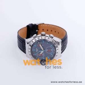 Swatch Men’s Swiss Made Black Leather Strap Light Blue Dial 40mm Watch YCS236 UAE DUBAI AJMAN SHARJAH ABU DHABI RAS AL KHAIMA UMM UL QUWAIN ALAIN FUJAIRAH