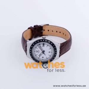 Swatch Men’s Swiss Made Quartz Brown Leather Strap White Dial 37mm Watch YGS713G UAE DUBAI AJMAN SHARJAH ABU DHABI RAS AL KHAIMA UMM UL QUWAIN ALAIN FUJAIRAH