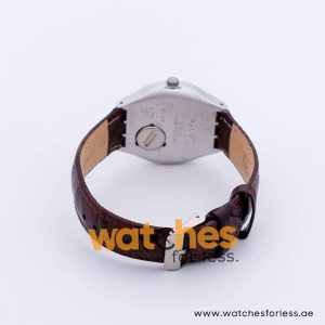 Swatch Men’s Swiss Made Quartz Brown Leather Strap White Dial 37mm Watch YGS713G UAE DUBAI AJMAN SHARJAH ABU DHABI RAS AL KHAIMA UMM UL QUWAIN ALAIN FUJAIRAH