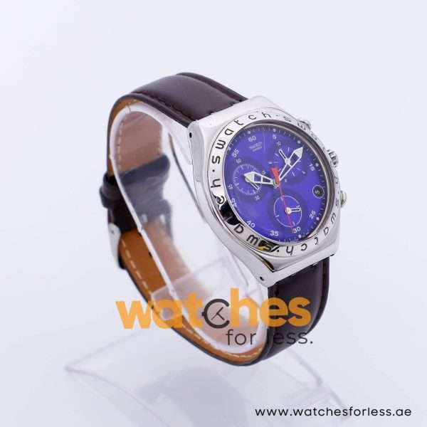 Swatch Men’s Swiss Made Brown Leather Strap Blue Dial 40mm Watch YCS40059 UAE DUBAI AJMAN SHARJAH ABU DHABI RAS AL KHAIMA UMM UL QUWAIN ALAIN FUJAIRAH