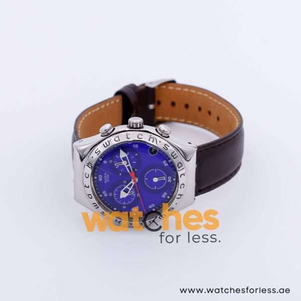 Swatch Men’s Swiss Made Brown Leather Strap Blue Dial 40mm Watch YCS40059 UAE DUBAI AJMAN SHARJAH ABU DHABI RAS AL KHAIMA UMM UL QUWAIN ALAIN FUJAIRAH