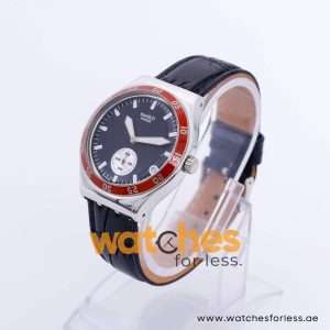 Swatch Men’s Swiss Made Quartz Black Leather Strap Black Dial 40mm Watch SR936SW/2 UAE DUBAI AJMAN SHARJAH ABU DHABI RAS AL KHAIMA UMM UL QUWAIN ALAIN FUJAIRAH