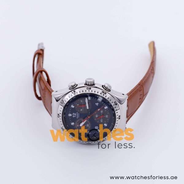 Swatch Men’s Swiss Made Quartz Brown Leather Strap Black Dial 40mm Watch YCS4006A8 UAE DUBAI AJMAN SHARJAH ABU DHABI RAS AL KHAIMA UMM UL QUWAIN ALAIN FUJAIRAH