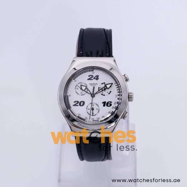 Swatch Men’s Swiss Made Quartz Black Leather Strap White Dial 40mm Watch YCS4006A9 UAE DUBAI AJMAN SHARJAH ABU DHABI RAS AL KHAIMA UMM UL QUWAIN ALAIN FUJAIRAH