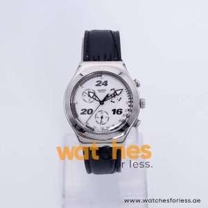 Swatch Men’s Swiss Made Quartz Black Leather Strap White Dial 40mm Watch YCS4006A9 UAE DUBAI AJMAN SHARJAH ABU DHABI RAS AL KHAIMA UMM UL QUWAIN ALAIN FUJAIRAH