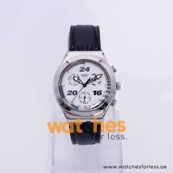 Swatch Men’s Swiss Made Quartz Black Leather Strap White Dial 40mm Watch YCS4006A9 UAE DUBAI AJMAN SHARJAH ABU DHABI RAS AL KHAIMA UMM UL QUWAIN ALAIN FUJAIRAH