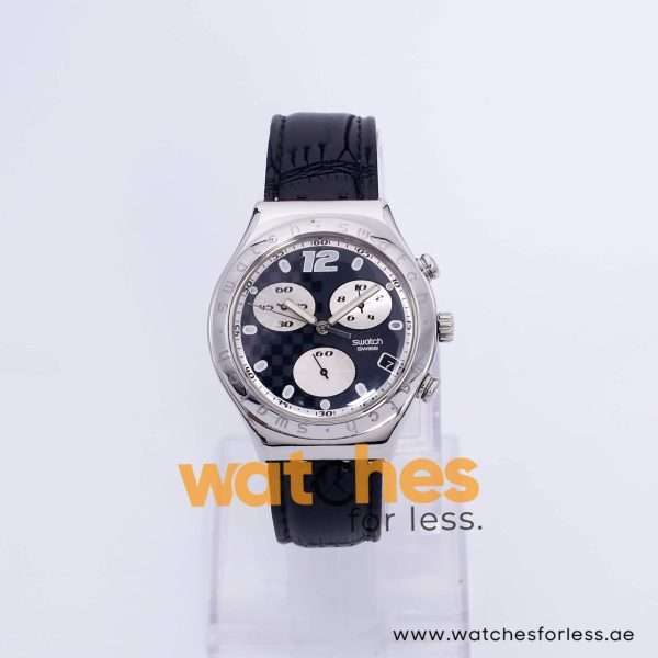 Swatch Men’s Swiss Made Quartz Black Leather Strap Black Dial 40mm Watch YCS4009AG UAE DUBAI AJMAN SHARJAH ABU DHABI RAS AL KHAIMA UMM UL QUWAIN ALAIN FUJAIRAH