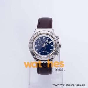Swatch Men’s Swiss Made Quartz Brown Leather Strap Silver & Blue Dial 40mm Watch SW1983 UAE DUBAI AJMAN SHARJAH ABU DHABI RAS AL KHAIMA UMM UL QUWAIN ALAIN FUJAIRAH