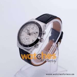 Swatch Men’s Swiss Made Black Leather Strap Silver Dial 40mm Watch YCS4003 UAE DUBAI AJMAN SHARJAH ABU DHABI RAS AL KHAIMA UMM UL QUWAIN ALAIN FUJAIRAH