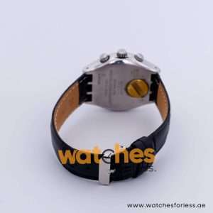 Swatch Men’s Swiss Made Black Leather Strap Grey & Black Dial 40mm Watch AG19958 UAE DUBAI AJMAN SHARJAH ABU DHABI RAS AL KHAIMA UMM UL QUWAIN ALAIN FUJAIRAH