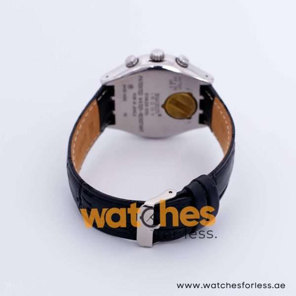 Swatch Men’s Swiss Made Black Leather Strap Blue Dial 40mm Watch YCS40056 UAE DUBAI AJMAN SHARJAH ABU DHABI RAS AL KHAIMA UMM UL QUWAIN ALAIN FUJAIRAH